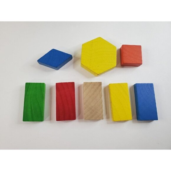 Lot of 426‎ Thick Geometric Wooden Pattern Blocks Math Manipulative Shapes - Picture 10 of 16